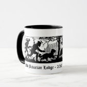 古いバイエルンのスタイルのイノシシのブタ/イノシシの狩り マグカップ (正面左)