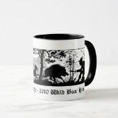 古いバイエルンのスタイルのイノシシのブタ/イノシシの狩り マグカップ (正面右)