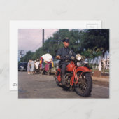 古いバイクの警官1939ヴィンテージ写真 ポストカード (正面/裏面)