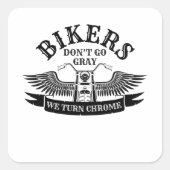 古いバイクもしくは自転車に乗る人バイクもしくは自転車に乗る人グレー行かない私たちはクロムを回す スクエアシール (正面)