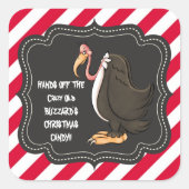 古いバザールのクリスマスキャンディーシールを手に入れる スクエアシール (正面)