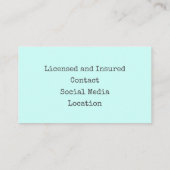 古いバスルーム改修工事請負業者ビルダー 名刺 (裏面)