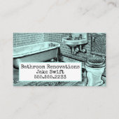古いバスルーム改修工事請負業者ビルダー 名刺 (正面)