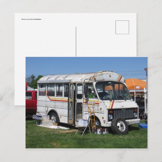 古いバス ポストカード (正面/裏面)