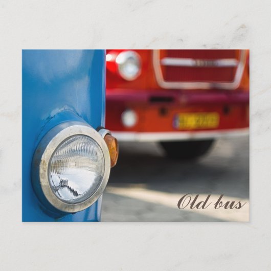 古いバス ポストカード (正面)