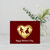 古いバファッションドレンタシルエット 箔シーズンポストカード (立ち正面)