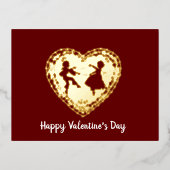 古いバファッションドレンタシルエット 箔シーズンポストカード (正面)