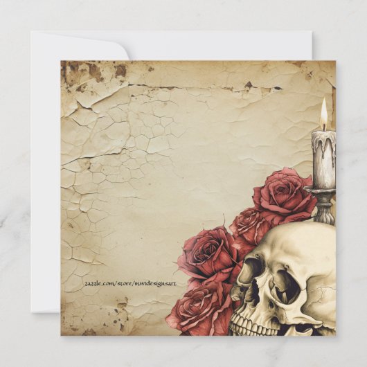 古いバラと不気味スカルハローウィンパーティ (裏面)