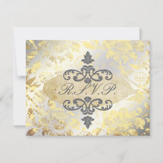 古いバラのRSVPには5x7結婚式招待状が必要 出欠カード (正面)
