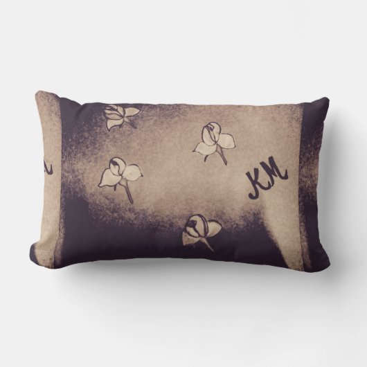 古いバラ枕 ランバークッション (正面)