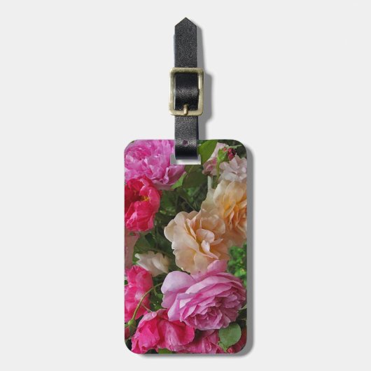 古いバラ ラゲッジタグ (正面縦)