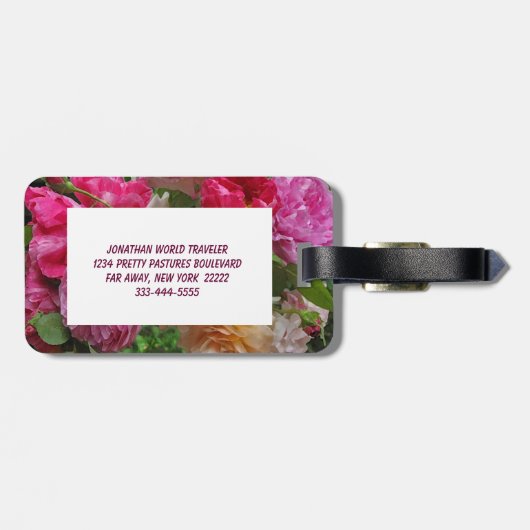 古いバラ ラゲッジタグ (裏面横)