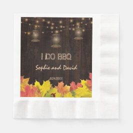 古いバーンメイソンジャースストリングライト私はBBQをする 縁ありランチョンナプキン