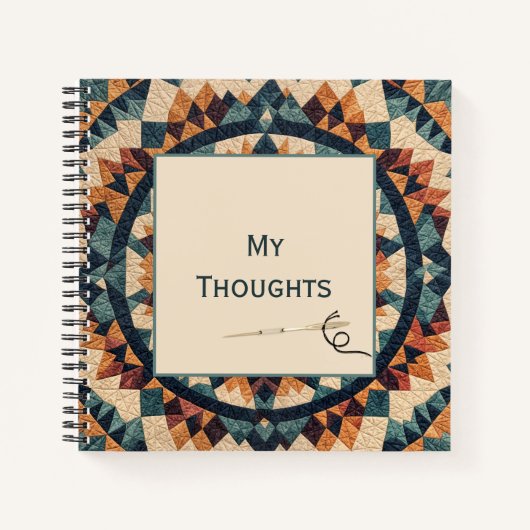 古いパッチファッションドワーク万華鏡のように千変万化するパターンキルトパターン ノートブック (正面)