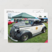 古いパトカー ポストカード (正面/裏面)