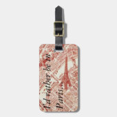 古いパリの地図の荷物のラベル ラゲッジタグ (正面縦)