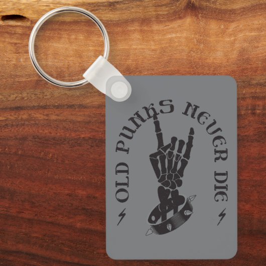古いパンクは決してゴシック様式の骨格岩を死なない キーホルダー (正面)