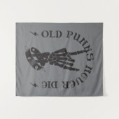 古いパンクは決してゴシック様式の骨格岩を死なない タペストリー (正面(横))