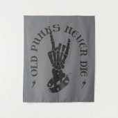 古いパンクは決してゴシック様式の骨格岩を死なない タペストリー (正面)