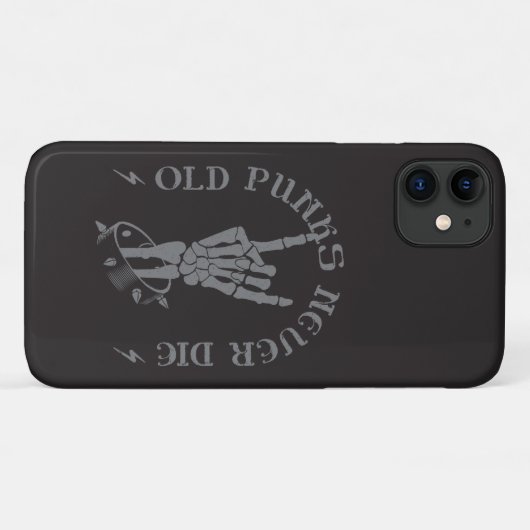 古いパンクは決してゴシック様式の骨格岩を死なない Case-Mate iPhoneケース (裏面(横))