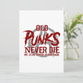 古いパンクは背部に決して私達ちょうど立ちます死にません サンキューカード (スタンド正面)