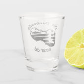 古いパンヘッドは決して死なない!!ハーレーバイクもしくは自転車に乗る人 ショットグラス (裏面)