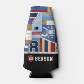 古いパーソナライズされたアイスホッケーシャツパック ボトルクーラー (正面)