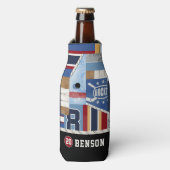 古いパーソナライズされたアイスホッケーシャツパック ボトルクーラー (ボトル正面)