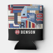 古いパーソナライズされたアイスホッケーシャツパック 缶クーラー (裏面)