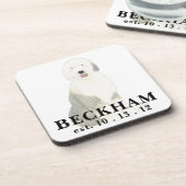 古いパーソナライズされたイギリスの牧羊犬 コースター (左側)