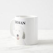 古いパーソナライズされたイギリスの牧羊犬 コーヒーマグカップ (正面左)