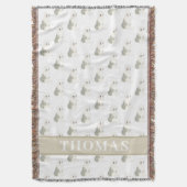 古いパーソナライズされたイギリスの牧羊犬 スローブランケット (正面縦)