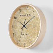 古いパーソナライズされたフローラ素朴ガーランドスワール 壁時計 (傾斜)