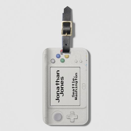 古いパーソナライズされた学校手持ち電子ゲーム ラゲッジタグ (正面縦)