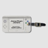 古いパーソナライズされた学校手持ち電子ゲーム ラゲッジタグ (正面横)