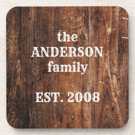 古いパーソナライズされた木材素朴キッチンプラスチック コースター