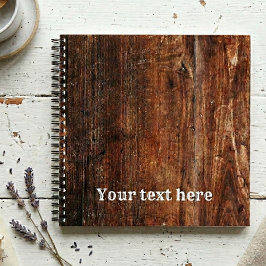 古いパーソナライズされた素朴木材スパイラルノート ノートブック