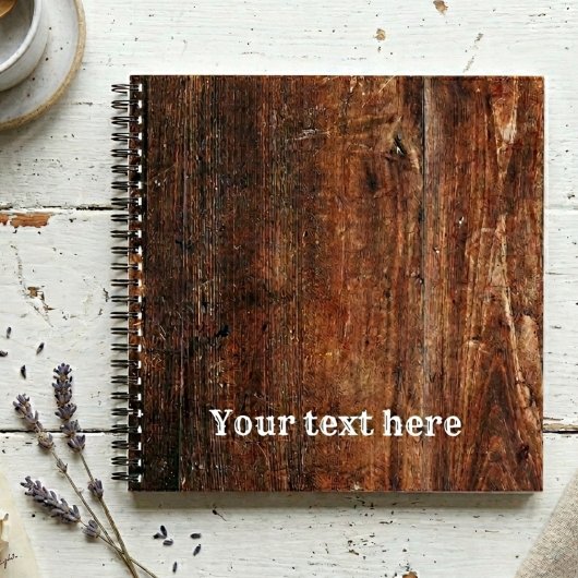 古いパーソナライズされた素朴木材スパイラルノート ノートブック