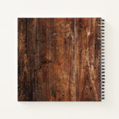 古いパーソナライズされた素朴木材スパイラルノート ノートブック (裏面)
