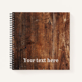 古いパーソナライズされた素朴木材スパイラルノート ノートブック