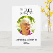 古いパーソナライズされた誕生日カードを取得おもしろい中 カード (黄色い花)