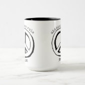 古いヒッピーのルール、平和サインのコーヒーマグ マグカップ (中央)