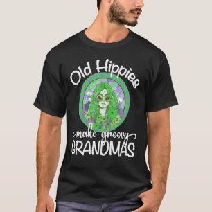 古いヒッピーはグルーヴィーグランドマスレトロ70sグランドマを作る tシャツ