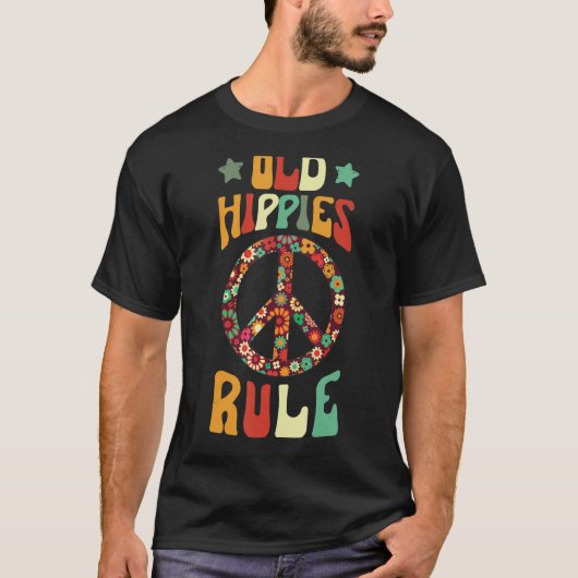 古いヒッピーヴィンテージレトロ衣装ヒッピーひまわり Tシャツ (正面)