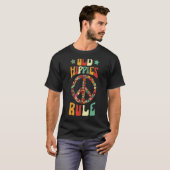 古いヒッピーヴィンテージレトロ衣装ヒッピーひまわり Tシャツ (正面フル)