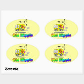 古いヒッピー楕円ステッカー 楕円形シール (シート)