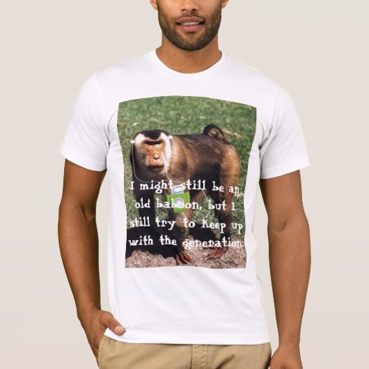 古いヒヒ対"新しい世代" Tシャツ (正面)