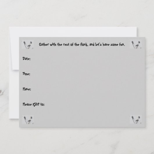 古いヒメコンドルのパーティの招待状が必要カスタマイズ 招待状 (裏面)