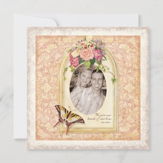 古いビクトリアンバラ結婚式招待状 招待状 (裏面)