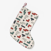 古いビデオゲームの正方形のシームレスなパターン、背景 スモールクリスマスストッキング (正面 (吊り時))